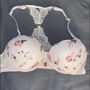 VS Pink Floral Lace Bra